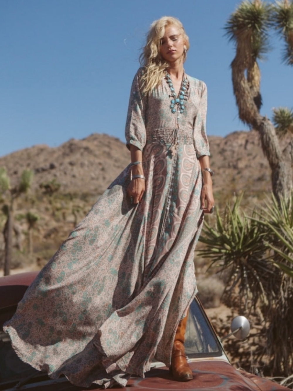 Spell ✨ Original Boho Blossom Gown in Sage Mint Condition